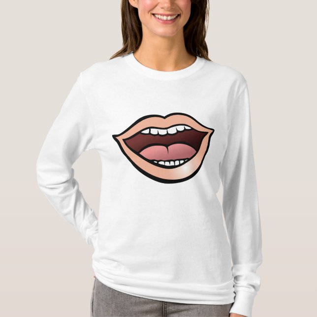 Open Mouth Lips Teeth Tongue T-Shirt (Vorderseite)