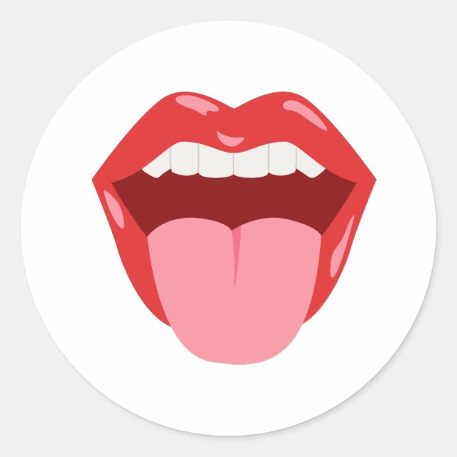 Open Mouth Runder Aufkleber (Vorderseite)