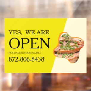 Open Restaurant Custom Window Clubing Fensteraufkleber