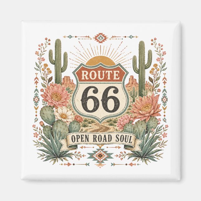 Open Road Soul Botanisches Andenken Magnet (Vorne)