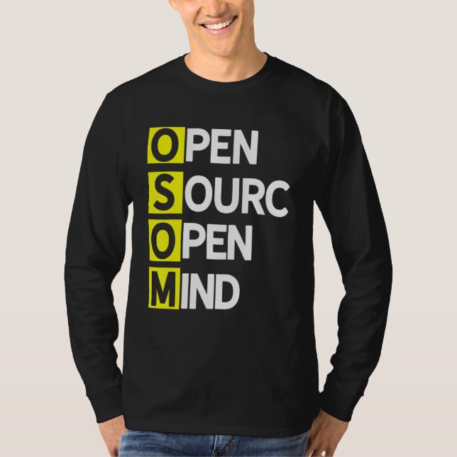 Open Source Open Mind 3 Programm Coder Computer De T-Shirt (Vorderseite)
