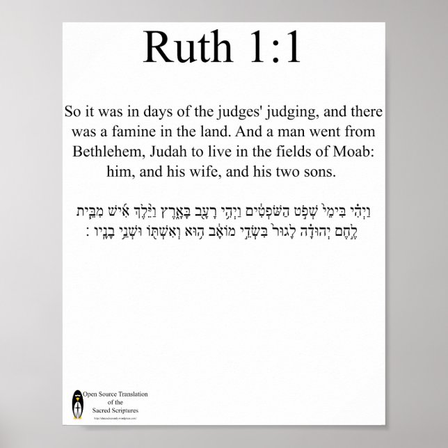 Open Source Translation Ruth 1:1 Poster (Vorne)