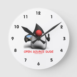 Open Source Typ (Software Developer Duke) Runde Wanduhr