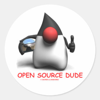 Open Source Typ (Software Developer Duke) Runder Aufkleber
