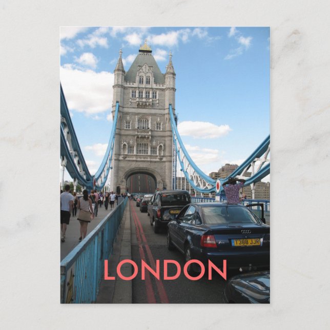 Open Tower Bridge London UK Postkarte (Vorderseite)