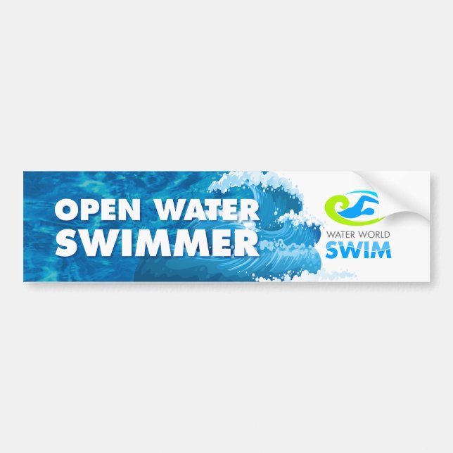 Open Water Schwimmer Autoaufkleber (Vorne)