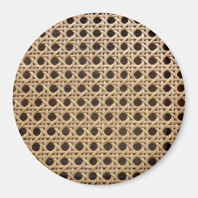 Open Weave Rattan Cane Large Round Magnet (Vorne)