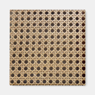 Open Weave Rattan Cane Square Magnet
