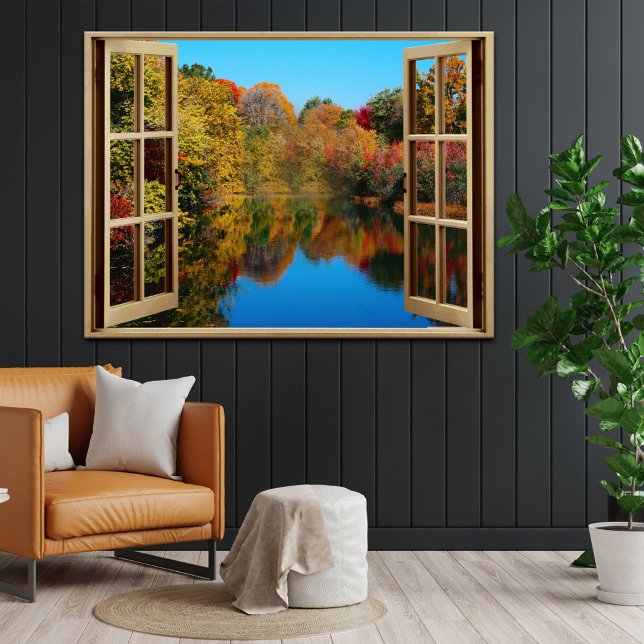 Open Window Autumn Lakeside Poster (Von Creator hochgeladen)