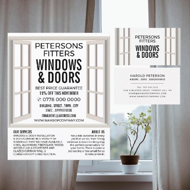 Open Window Design, Window & Door Fitter Company Flyer (Von Creator hochgeladen)