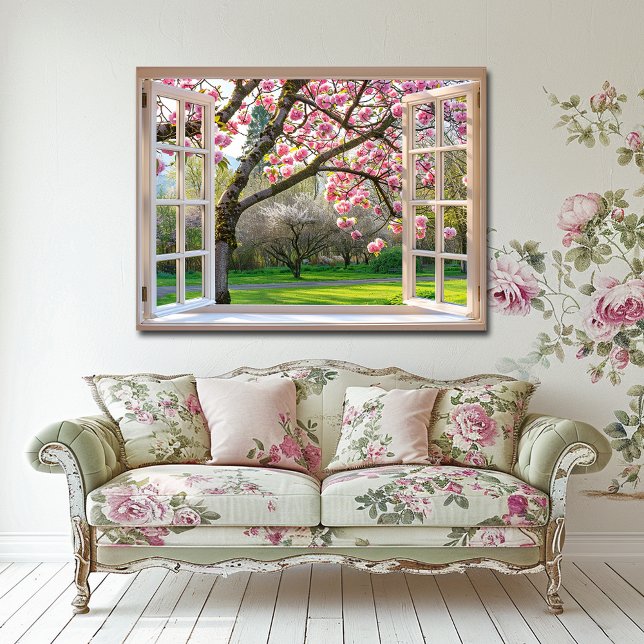 Open Window Pink Magnolia Tree Poster (Von Creator hochgeladen)