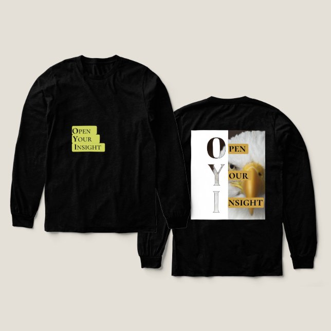 Open Your Insight – Men's Bold Minimalist T-Shirt  Tri-Blend Shirt (Design Vorderseite & Rückseite)