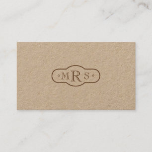 Openface-Schrift monogrammiert Retro Bistre Visitenkarte