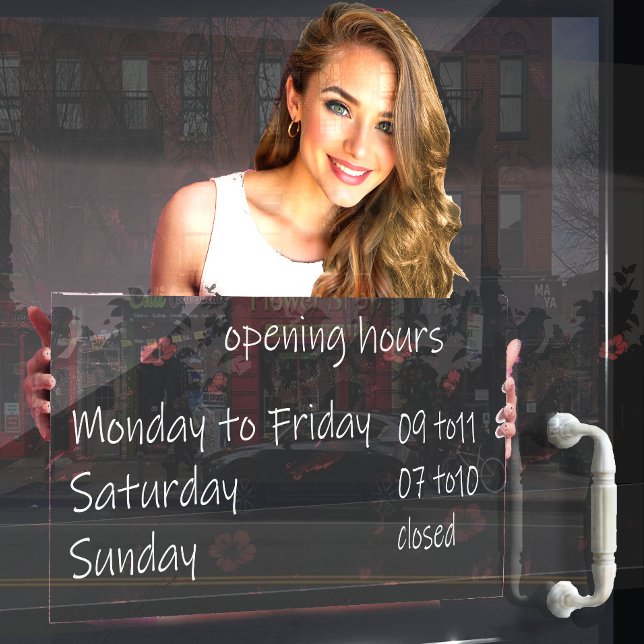 Opening Hours Sign Window Cling Fensteraufkleber (Von Creator hochgeladen)