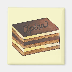 Opéra Cake French Patisserie Dessert Magnet