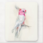 Opera Cockatoo Mousepad<br><div class="desc">Oper Cockatoo I von Jennifer Goldberger. Ein tropisches Kakadu im Aquarellstil führt auf einen Zweig. | 164119Z</div>
