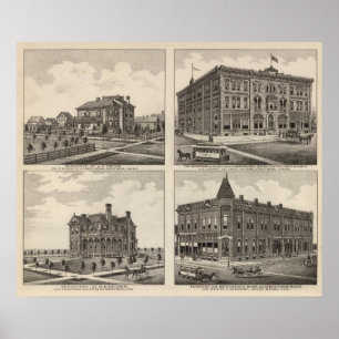 Opera House and Residences in Kansas Poster