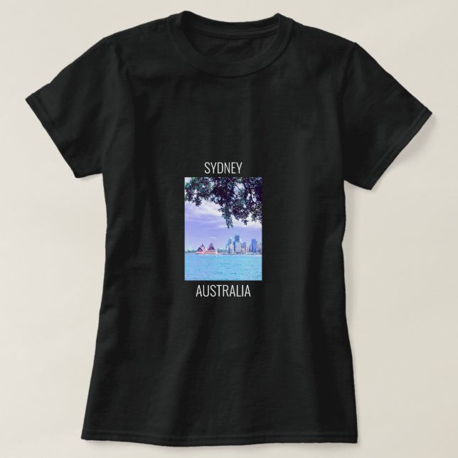 Opera House Sydney Harbour Blick aufs Wasser T-Shirt (Design vorne)