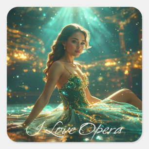 OPERA - ICH LIEBE OPER QUADRATISCHER AUFKLEBER