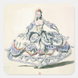 Opera Kostüm, from the Menus Plaisirs Collection, Quadratischer Aufkleber