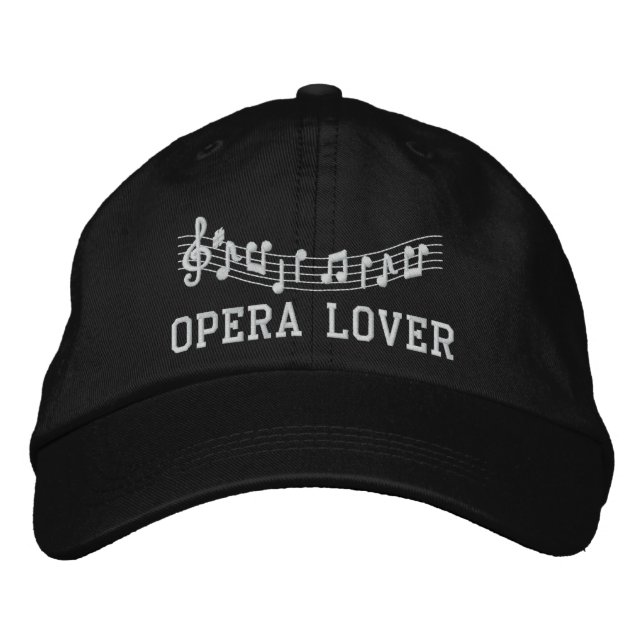 Opera Lover bestickt Musikhut Bestickte Baseballkappe (Vorderseite)
