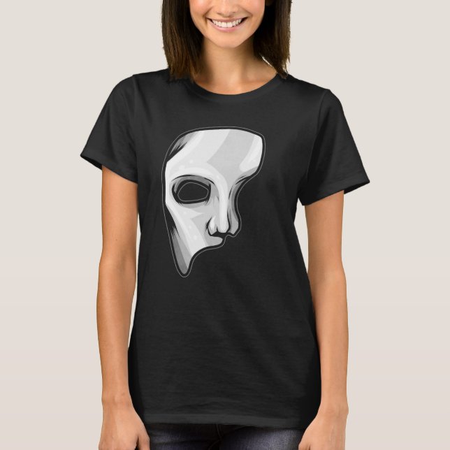 Opera Phantom Mask Halloween T-Shirt (Vorderseite)
