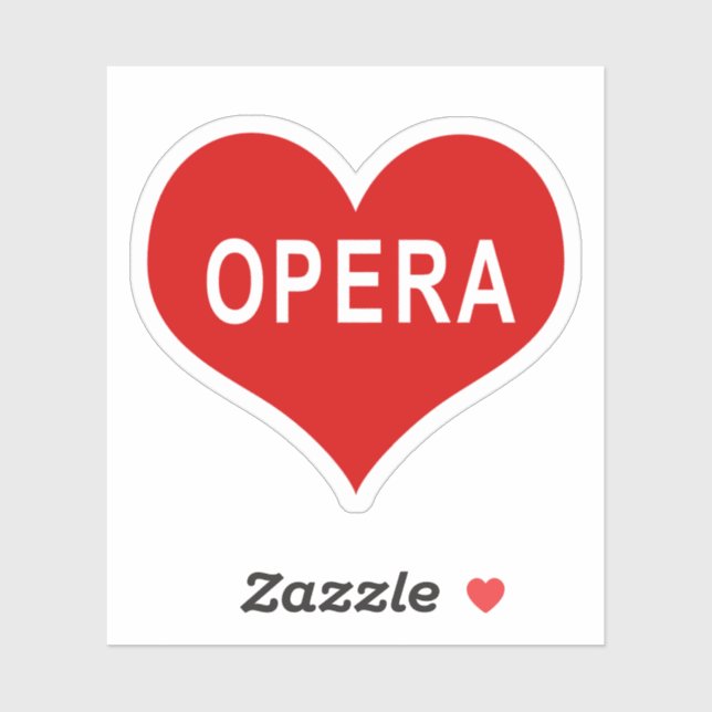 OPERA Rote Liebe Herz Vinyl Sticker (Blatt)