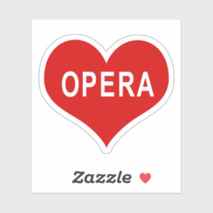 OPERA Rotes Herz aus Vinyl-Aufkleber Aufkleber