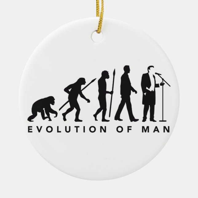 Opera singer evolution of man keramik ornament (Vorne)