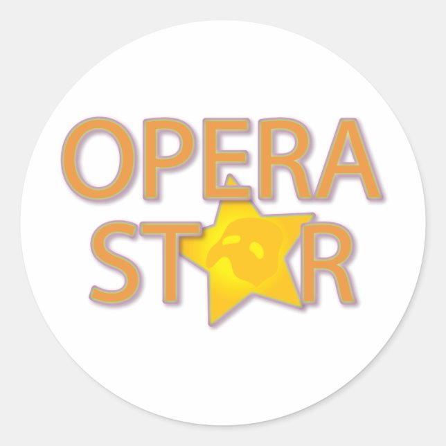 Opera Star Runder Aufkleber (Vorderseite)