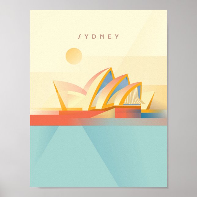 Opera Sydney - Minimal Art Déco - Reisen POster (Vorne)