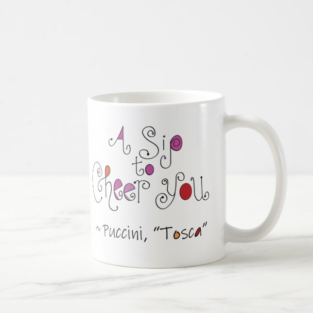 Opera Tosca Puccini Italienisch Handschrift Kaffeetasse (Rechts)
