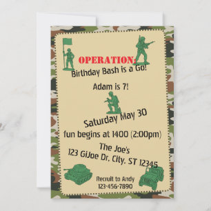 Operation Birthday Bash Toy Soldier Geburtstag Einladung