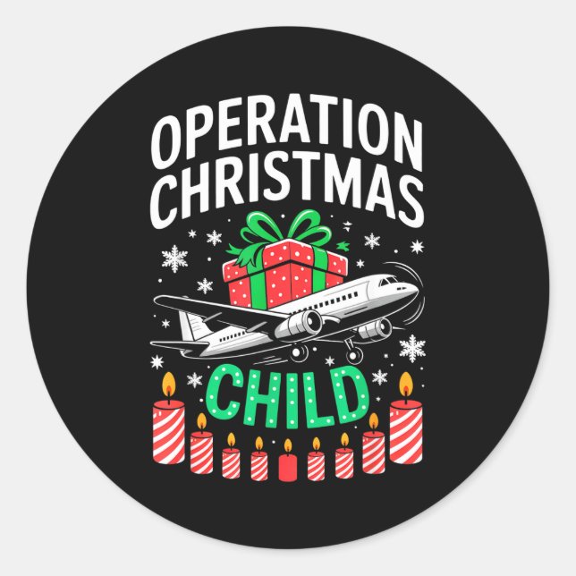 Operation Christmas Child Family Matching Xmas Fun Runder Aufkleber (Vorderseite)
