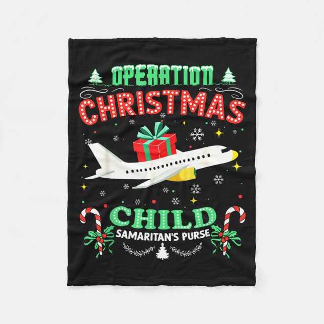 Operation Christmas Child Funny Family Matching Xm Fleecedecke (Vorderseite)