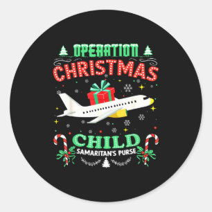 Operation Christmas Child Lustige Familie Matching Runder Aufkleber