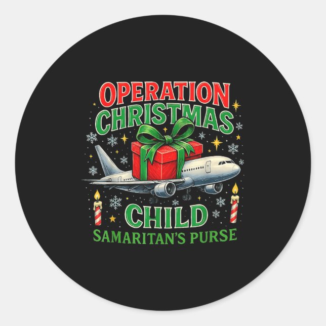 Operation Christmas Child Samaritan’s Purse Design Runder Aufkleber (Vorderseite)