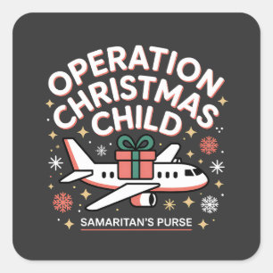 Operation Christmas Kind Samaritan Purse Quadratischer Aufkleber
