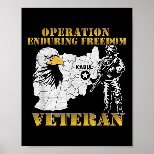 Operation Enduring Freedom Oef Kampf Veteran Vint Poster (Vorne)