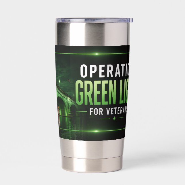 Operation Green Light for Veterans London Bridge Thermobecher (Links)