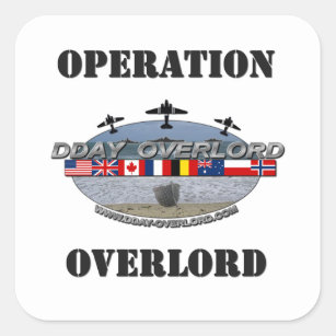 Operation Overlord 1944 Quadratischer Aufkleber