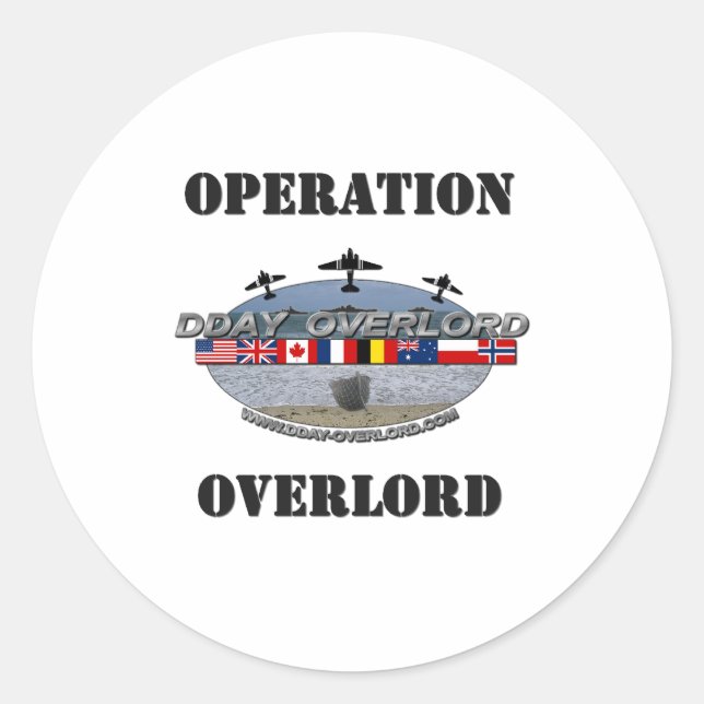 Operation Overlord 1944 Runder Aufkleber (Vorderseite)