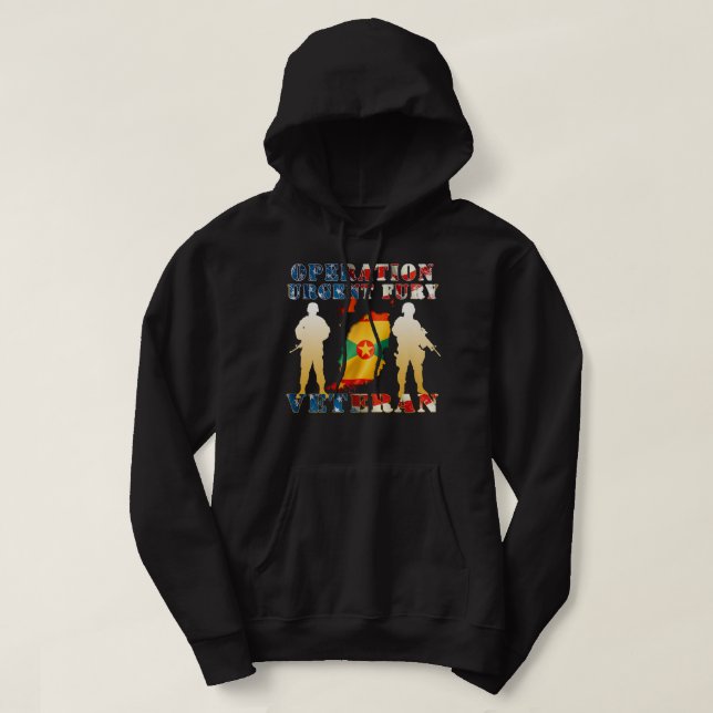 Operation Urgent Fury Combat Veteran Grenada Gesch Hoodie (Design vorne)