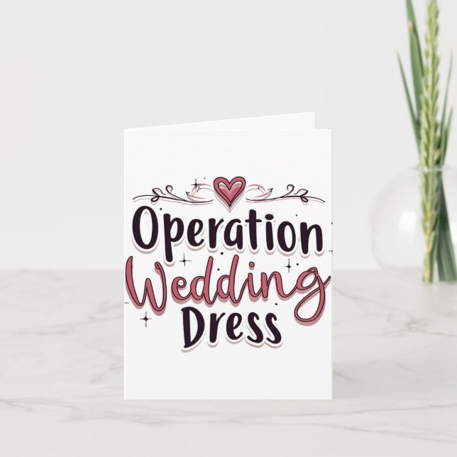 Operation Wedding Dress Funny Bride Bachelorette P Karte (Vorderseite)