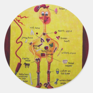 Operations-Gummi-Huhn Runder Aufkleber