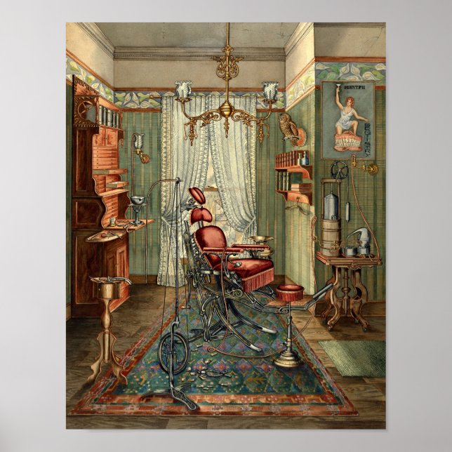 Operationssaal des Vintagen Viktorianischen Zahnar Poster (Vorne)