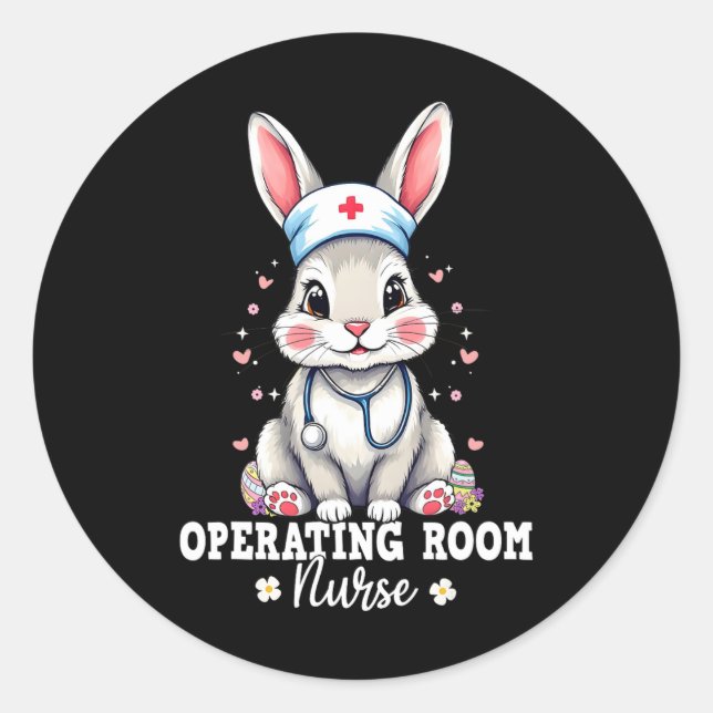 Operationssaal Kindersonne mit Stethoskop Ostern Runder Aufkleber (Vorderseite)