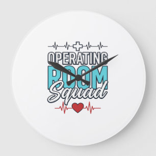 Operationssaal-Team Chirurgieteam-Shirt-Design_1 Große Wanduhr