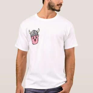 Operetten-Rosa-Bohnenkrieger mit gehörntem Wikinge T-Shirt