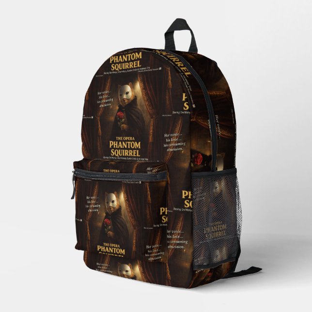 Opern-Phantom-Eichhörnchen-Parodie Bedruckter Rucksack (Rückseitige Ecke Rechts)